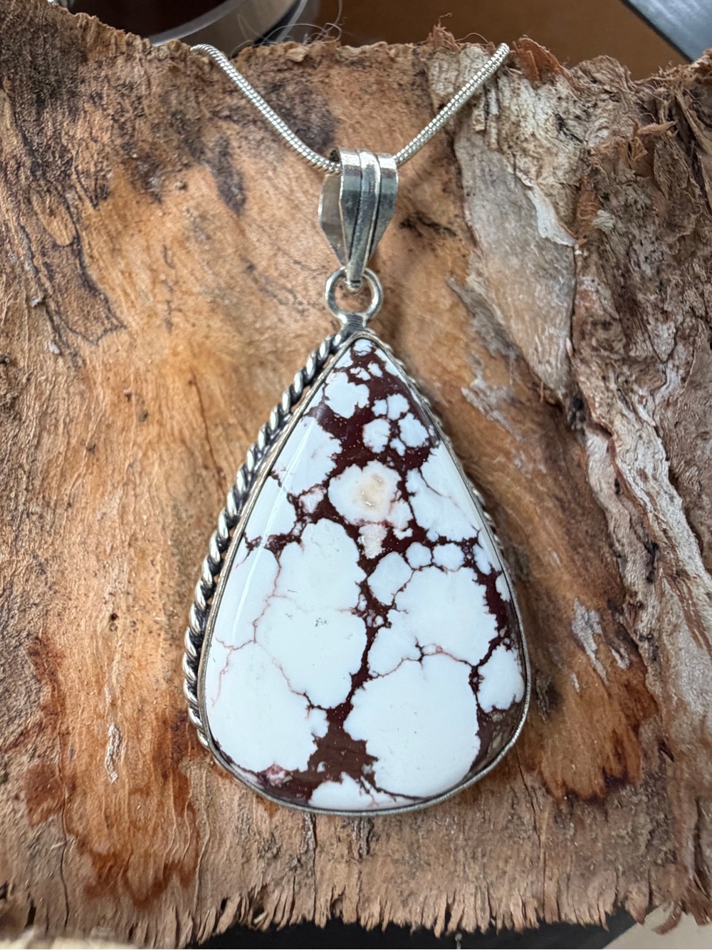 925 Sterling Silver Wild Horse Turquoise Necklace Native American Jewelry